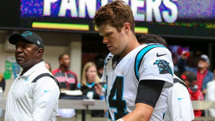 panthers’-sam-darnold-could-reportedly-miss-several-weeks-with-fractured-scapula;-pj.-walker-to-start-at-qb