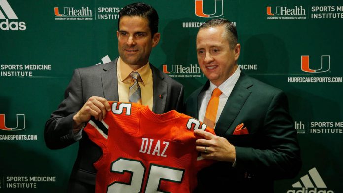 miami-coach-manny-diaz’s-future-in-doubt-as-hurricanes-part-with-ad-blake-james-after-eight-years